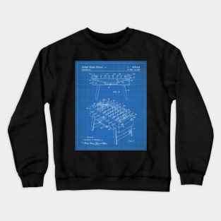 Foosball Table Patent - Foosball Player Game Room Art - Blueprint Crewneck Sweatshirt